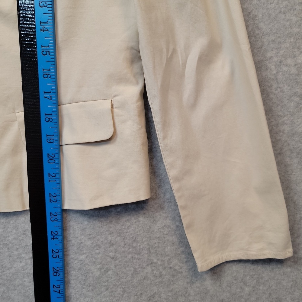 NEW‎ French Connection Poplin Button Up Top Womens XL 12 Cream Long Sleeve Lined - Picture 13 of 15